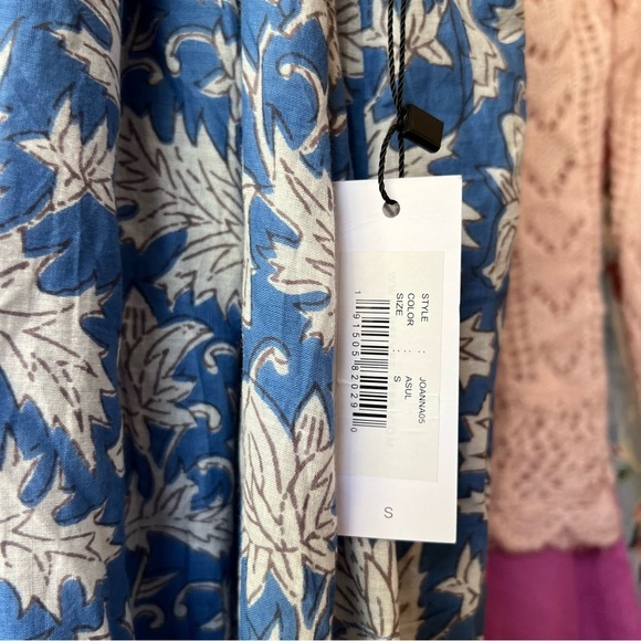 Velvet by Graham & Spencer Joanna Dress Blue One-Shoulder Tie Tiered Maxi Size S - Picture 7 of 11